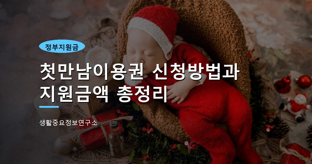 첫만남이용권 신청방법과 지원금액 총정리