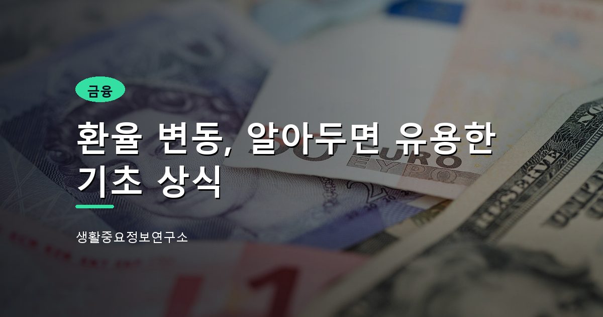 환율 변동, 알아두면 유용한 기초 상식