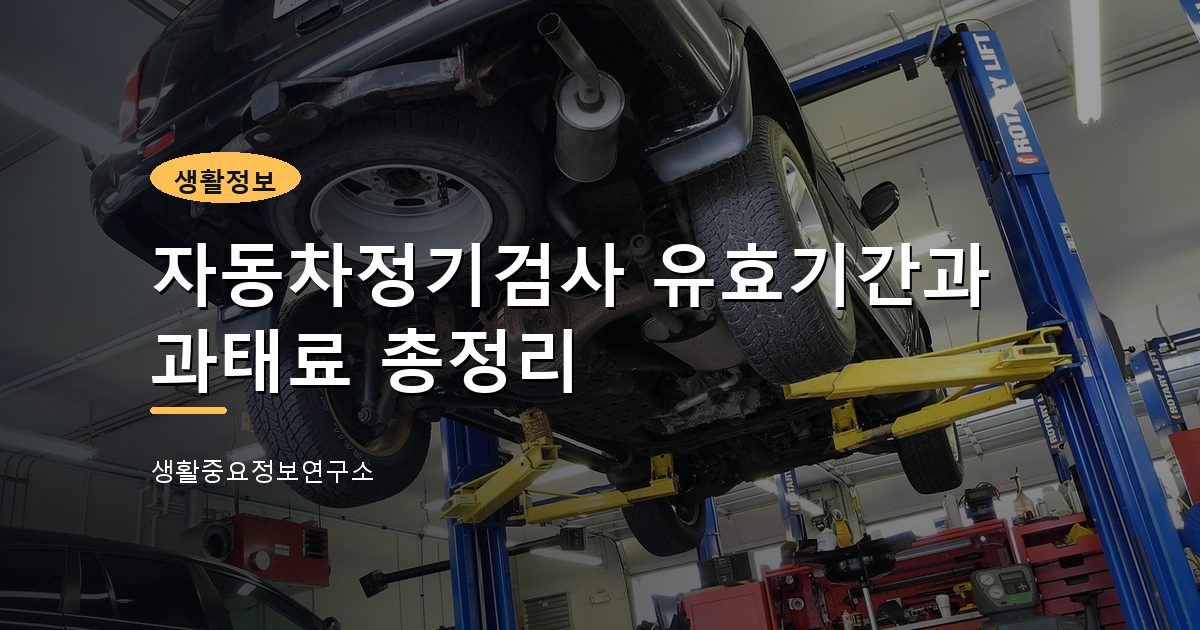 자동차정기검사 유효기간과 과태료 총정리
