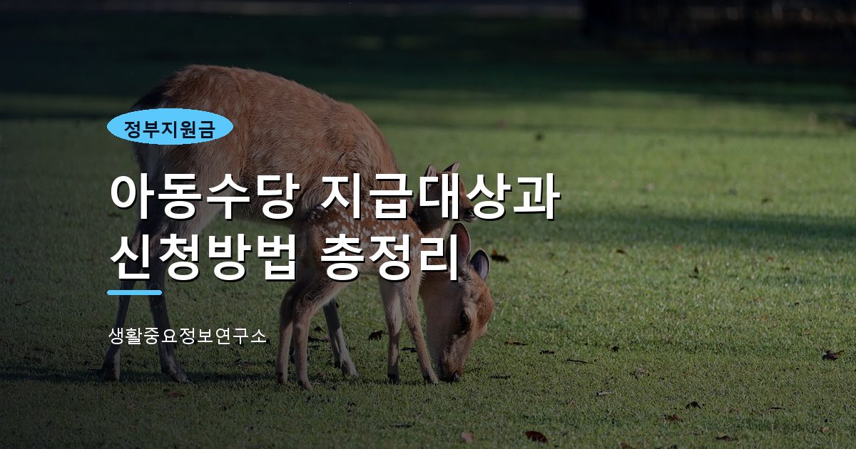 아동수당 지급대상과 신청방법 총정리