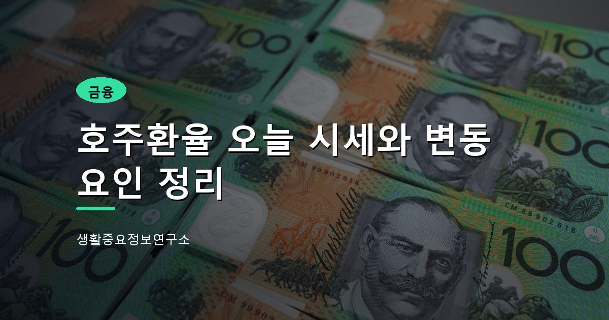 호주환율 오늘 시세와 변동 요인 정리