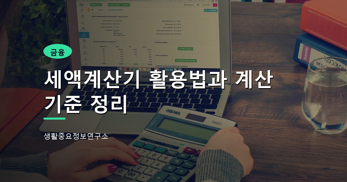 세액계산기 활용법과 계산 기준 정리