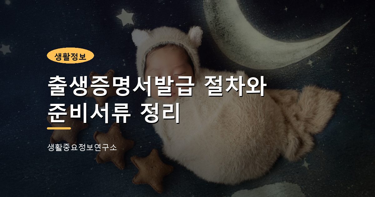 출생증명서발급 절차와 준비서류 정리