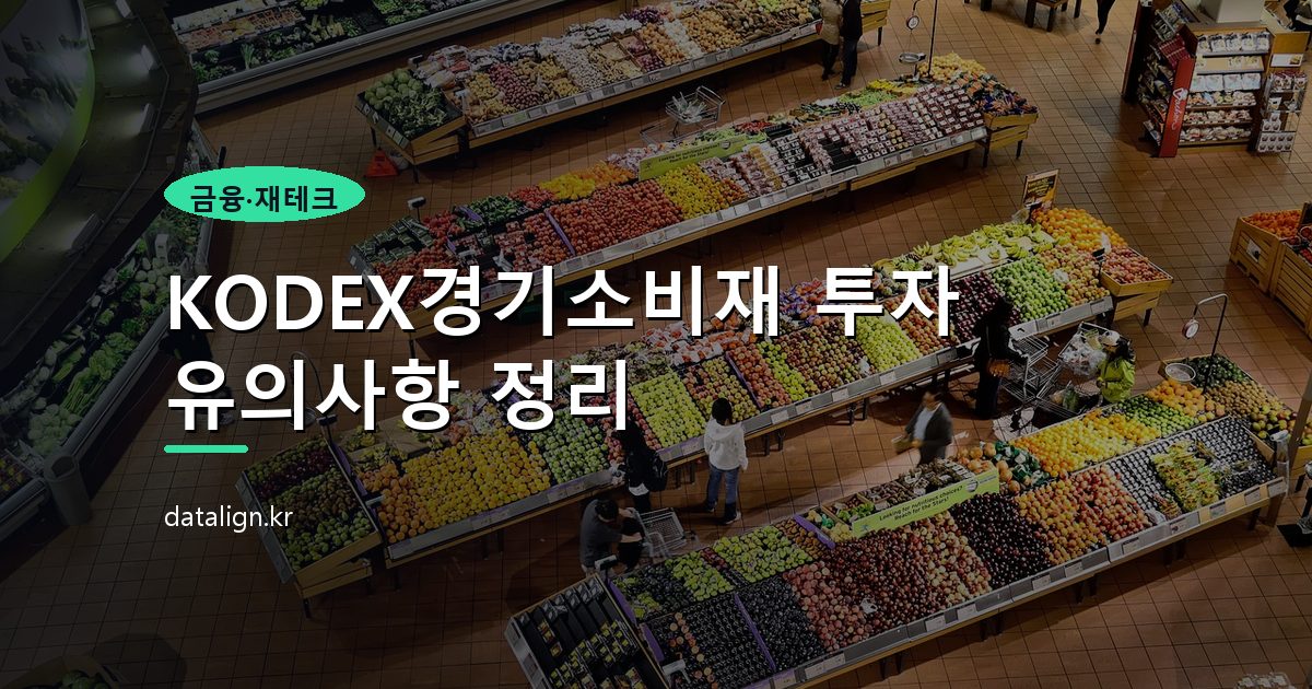 KODEX경기소비재 투자 유의사항 정리